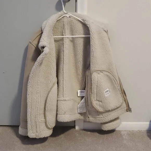 Shearling Lined Tan Jacket - Picture 3 of 3